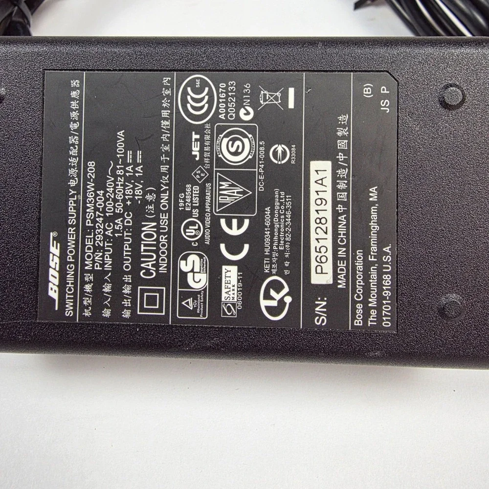 OEM Bose Sound Dock 4-prong Switching Power Supply PSM36W-208 Cord Genuine 4-pin
